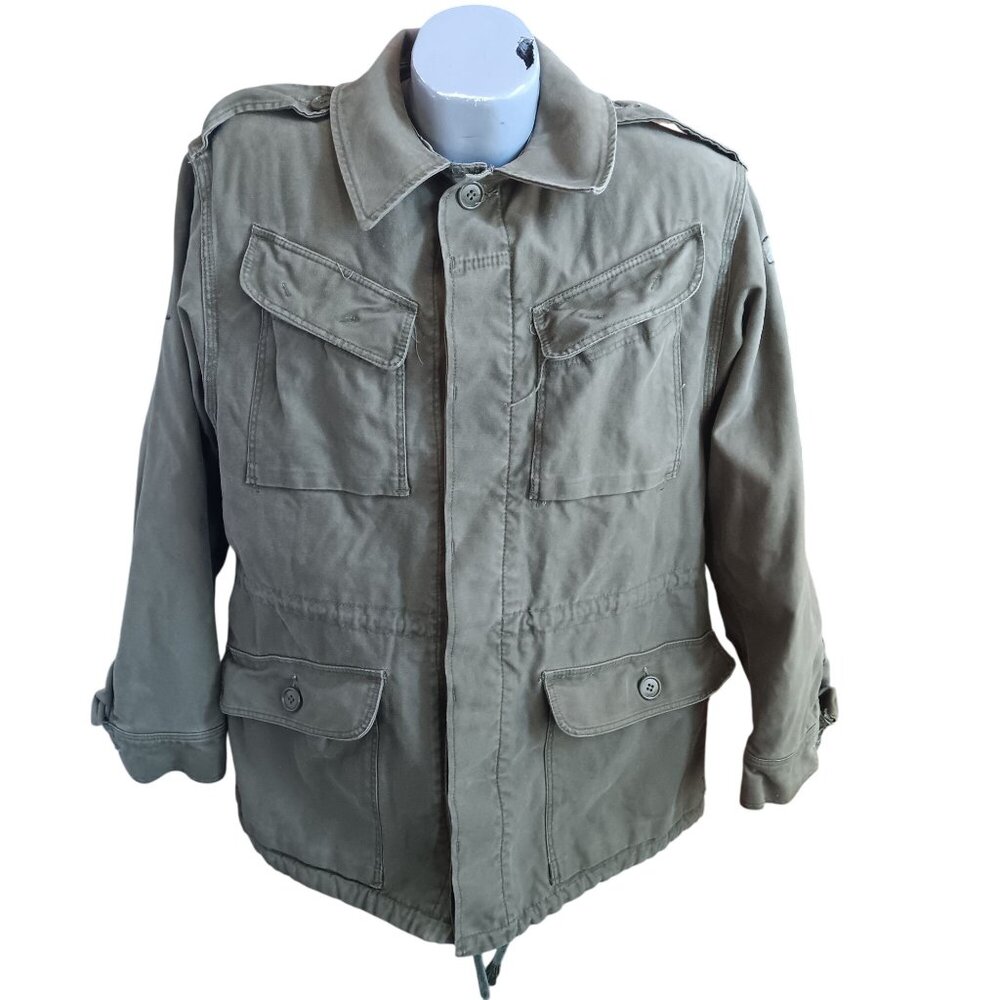 Medium Vintage Combat Jacket Danish Denmark M-58 Army Cargo Pockets Field
